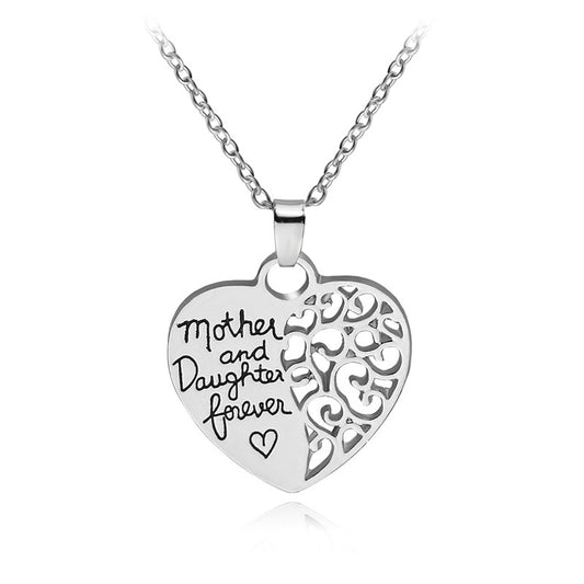 Heart Letter Pendant Necklaces Mother And Daughter Love Forever Hollow Mother's Day Gift Chain Necklace Choker Jewelry