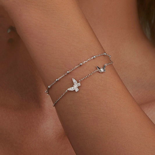 Women's Fashion Double-layer Butterfly Bracelet